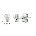 Ohrstecker Perle und Zirkonia Silber rhodiniert