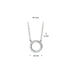 Zirkonia-Halskette 40 + 4 cm Silber rhodiniert