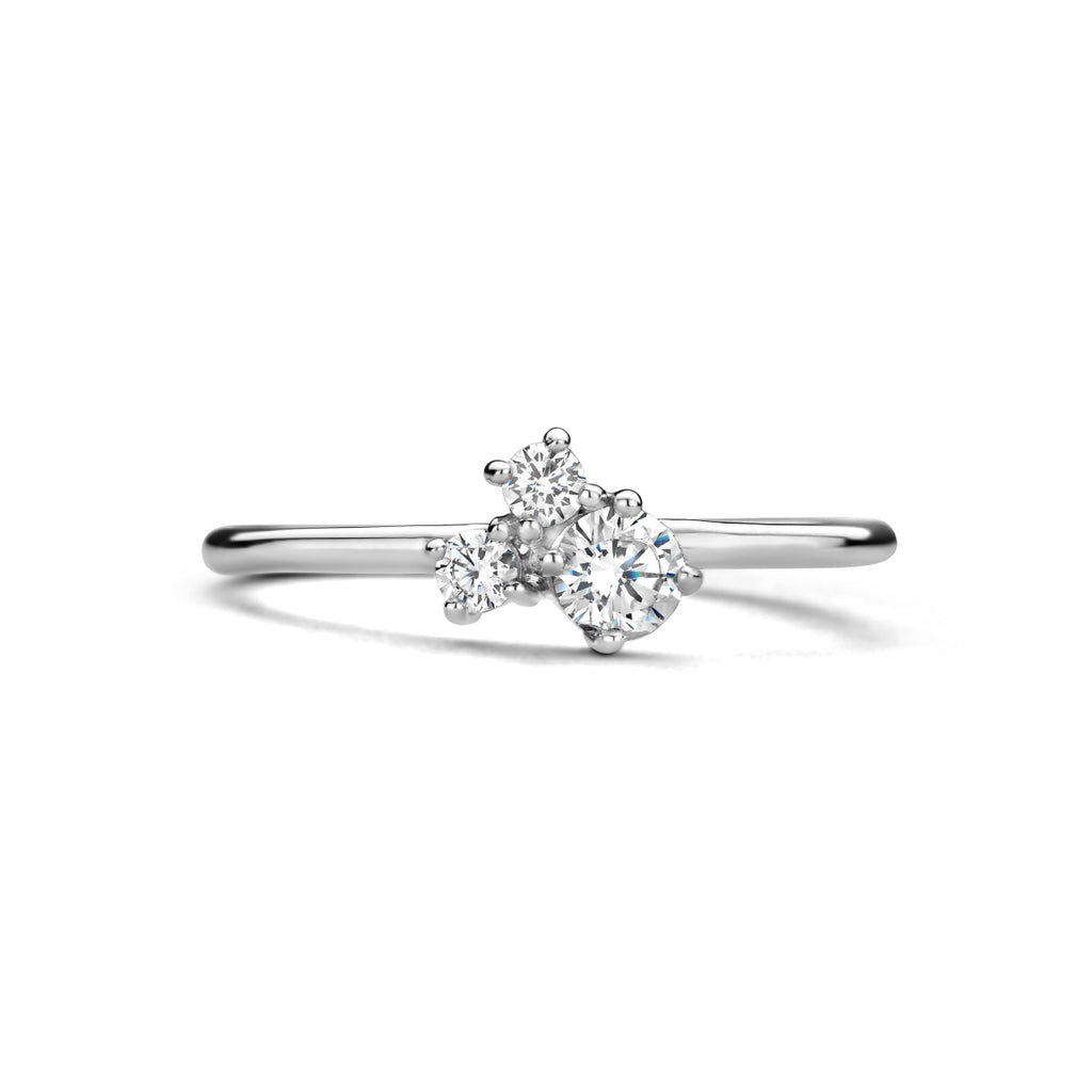 Ring Trilogie Zirkonia Silber rhodiniert