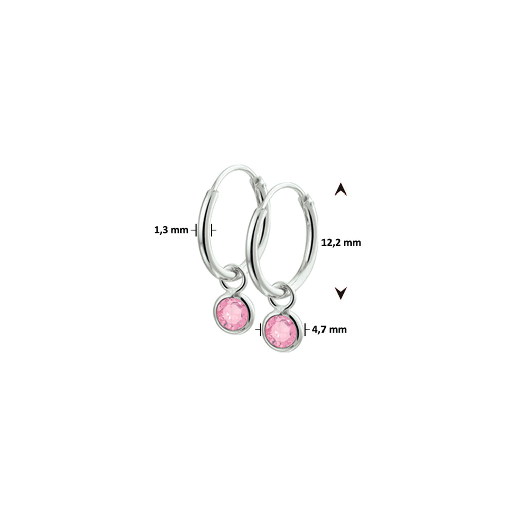 Ohrringe rosa Zirkonia silber weiß