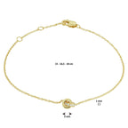 armband diamant 0.05ct h si 15 - 16,5 - 18 cm 14K geelgoud - rondje,bolletje,ringetje,draad