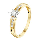 ring zirkonia 14K bicolor goud geel/wit