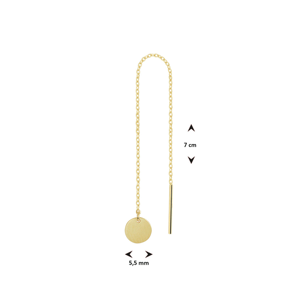 Durchziehohrring rund pro Stück 14K Gelbgold