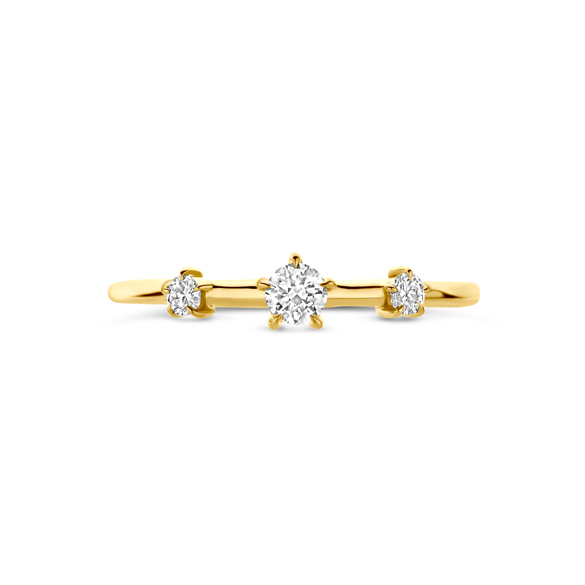 ring lab grown diamant 0.20ct f vs 14K geelgoud