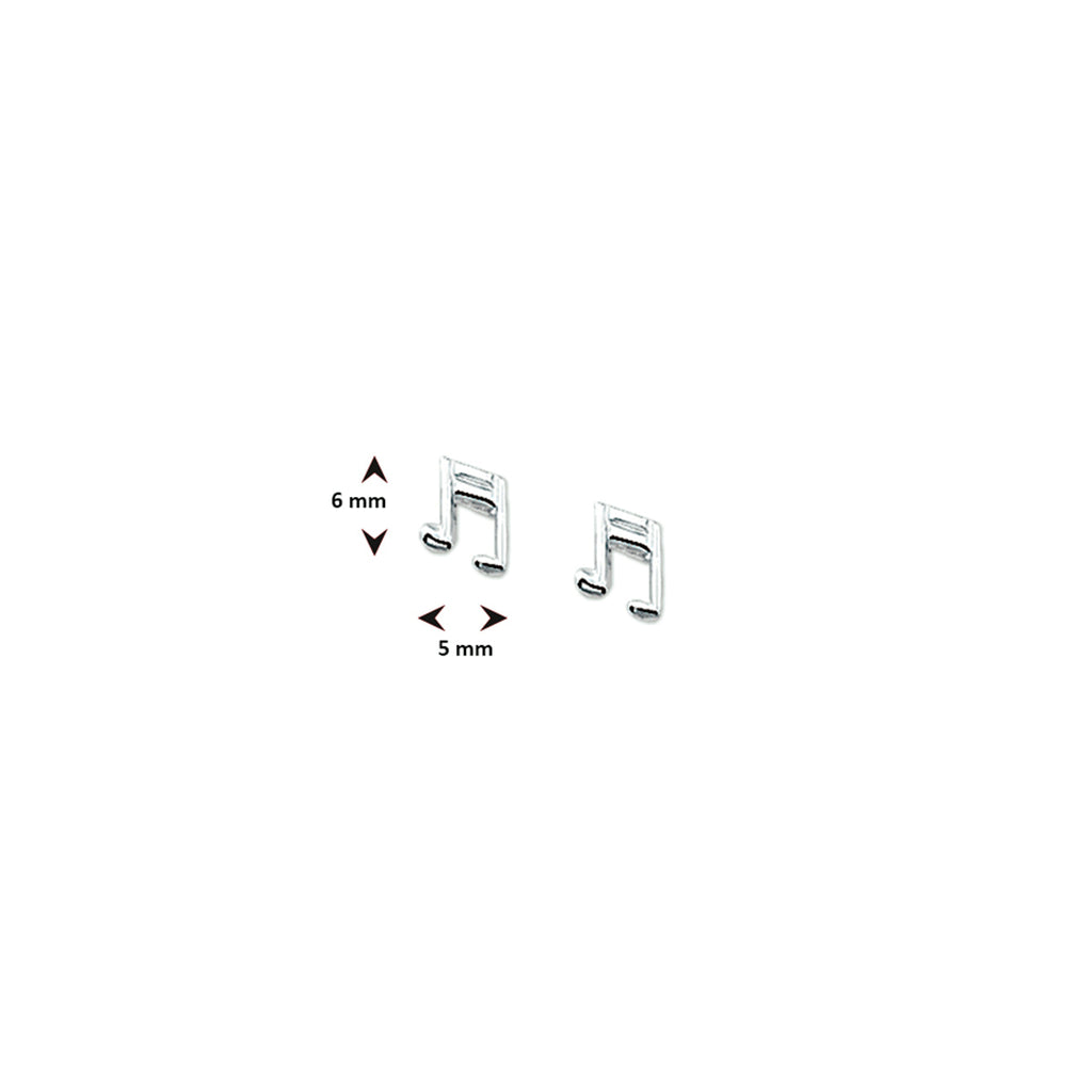 Ohrstecker Musiknote silberweiß