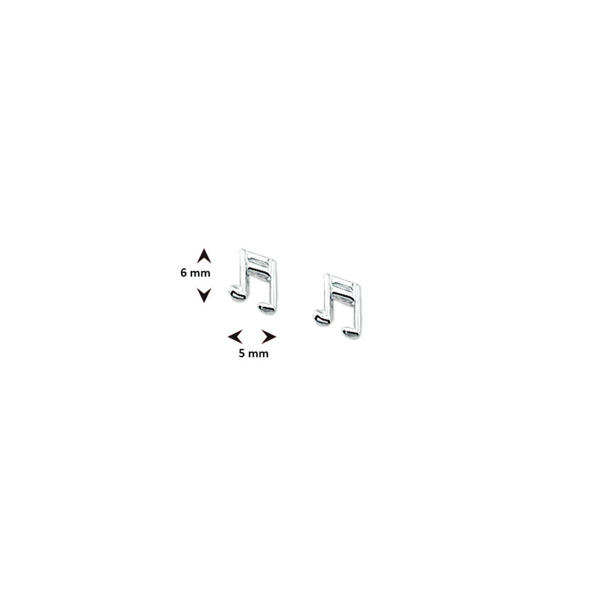 Ohrstecker Musiknote silberweiß