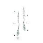 Ohrringe Zirkonia Poly/matt Brisur Haken Silber weiß