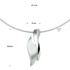 Halskette Poly/matt 42 + 3 cm Silber rhodiniert