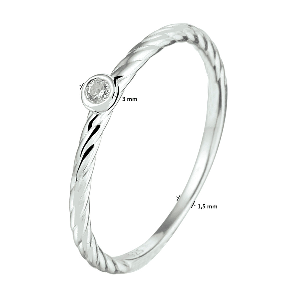Zusatzring Zirkonia Silber rhodiniert