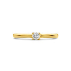 aanzoeksring diamant 0.10ct h si 14K geelgoud