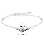 Armband Herz Zirkonia 13 - 15 cm silber weiß