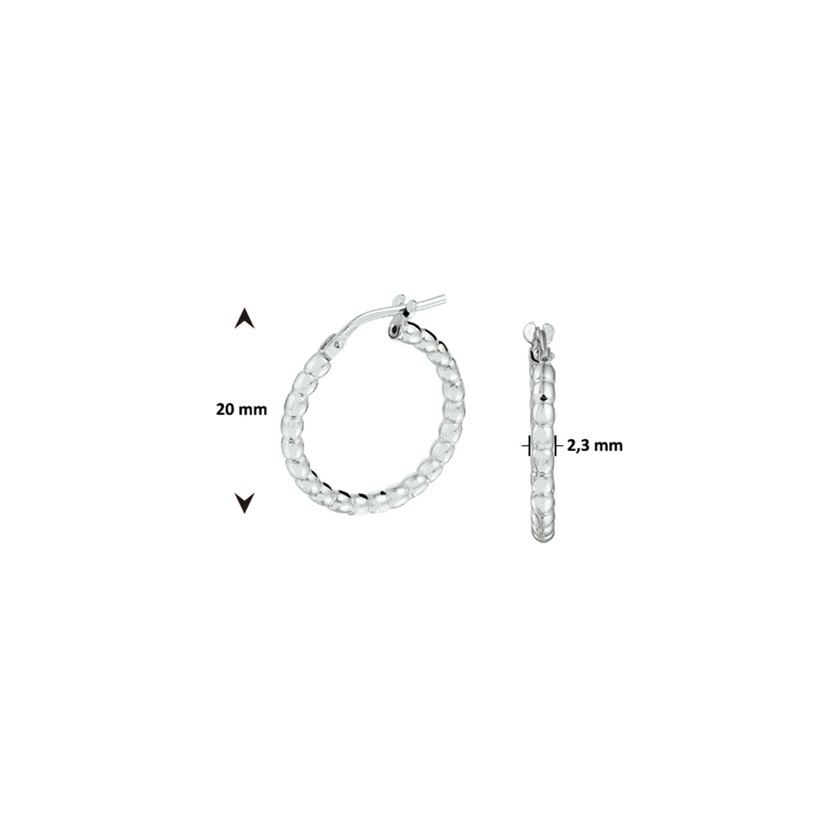 oorringen zilver gerhodineerd