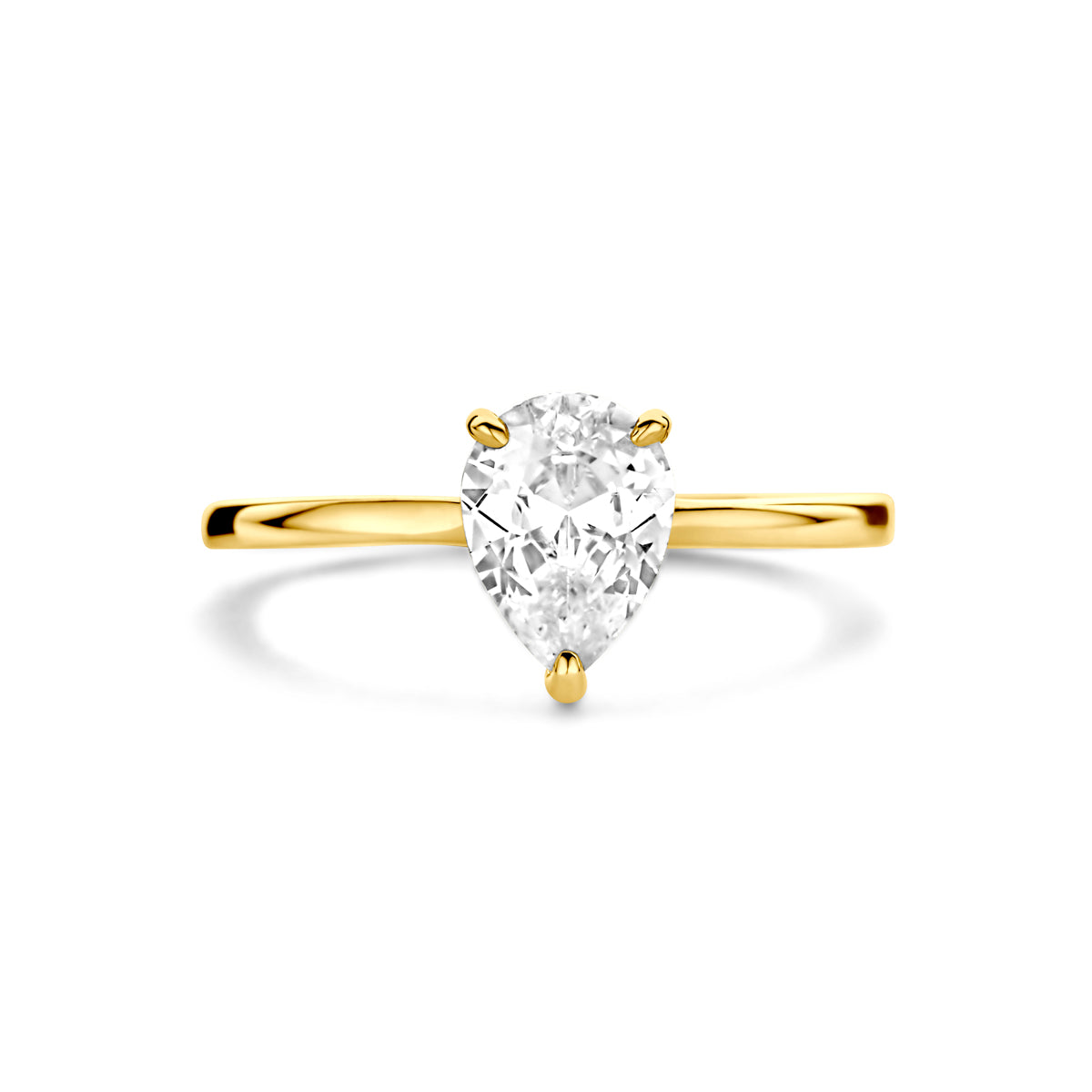 ring zirkonia 14K geelgoud