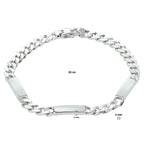 Gravurarmband Gourmet-Kette 6-seitig geschliffene Platte 5,0 mm rhodiniertes Silber
