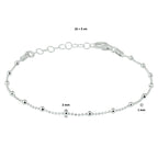Armband Kugeln 2,0 mm 16 + 3 cm Silber rhodiniert