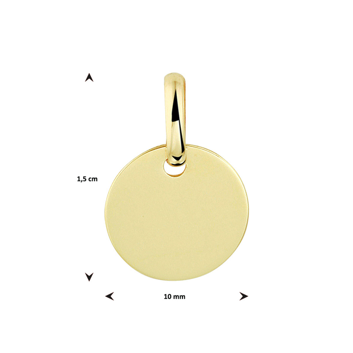 graveerhanger rondje 14K geelgoud