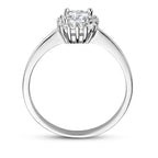 ring zirkonia halo zilver gerhodineerd