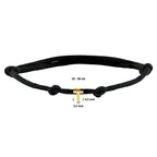 Armband Satin schwarz Buchstabe 13 - 26 cm 14K Gold mit Gummi/Nylon/Leder