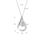 Halskette Tropfen Poly/matt 40 + 4 cm Silber rhodiniert