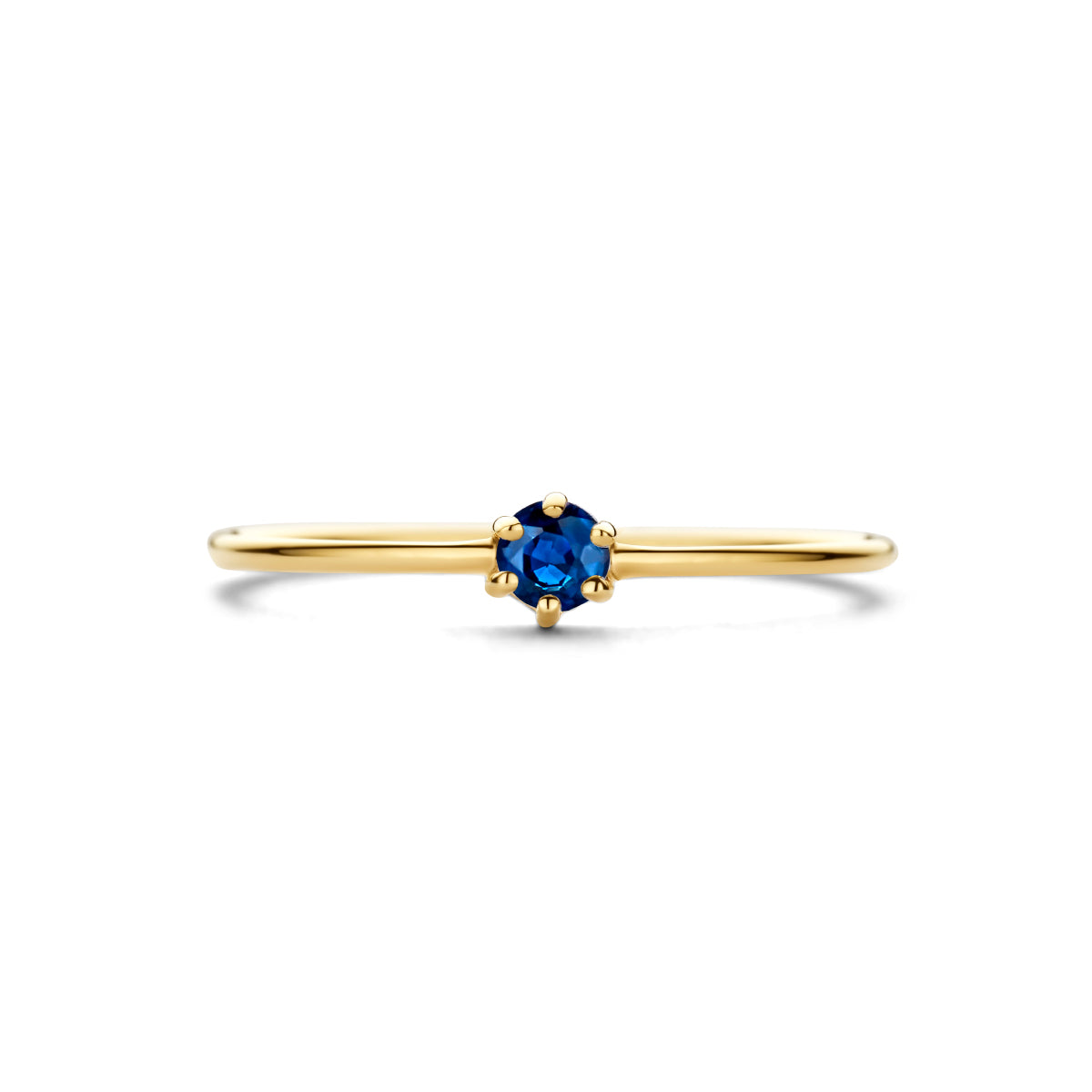 ring met geboortesteen saffier september 14K geelgoud