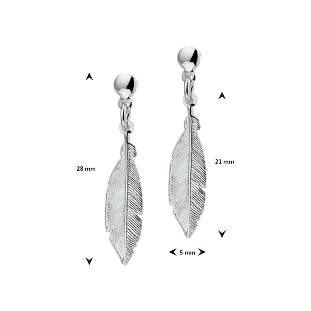 Ohrhänger Feder 28 mm Silber rhodiniert