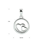 hanger rondje en harten zilver gerhodineerd