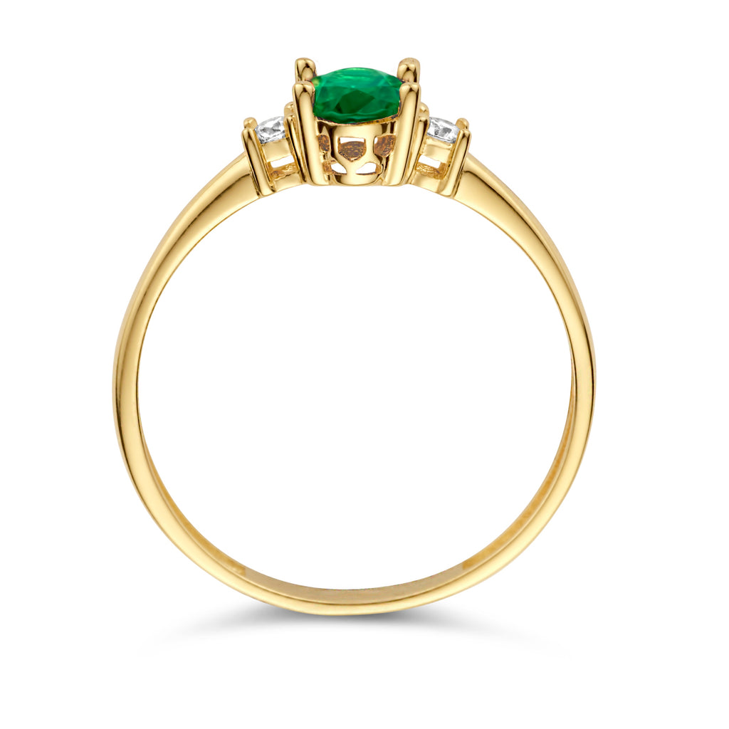 ring trilogie zirkonia 14K geelgoud