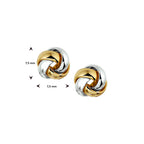 Ohrstecker Knopf 14K Bicolor Gold gelb/weiß