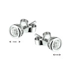 oorknoppen zirkonia zilver gerhodineerd