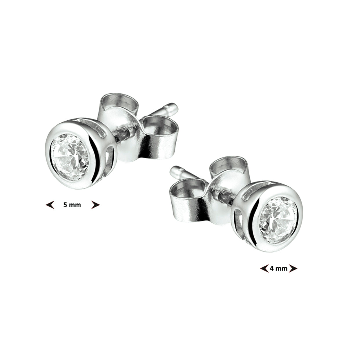 Ohrstecker Zirkonia Silber rhodiniert