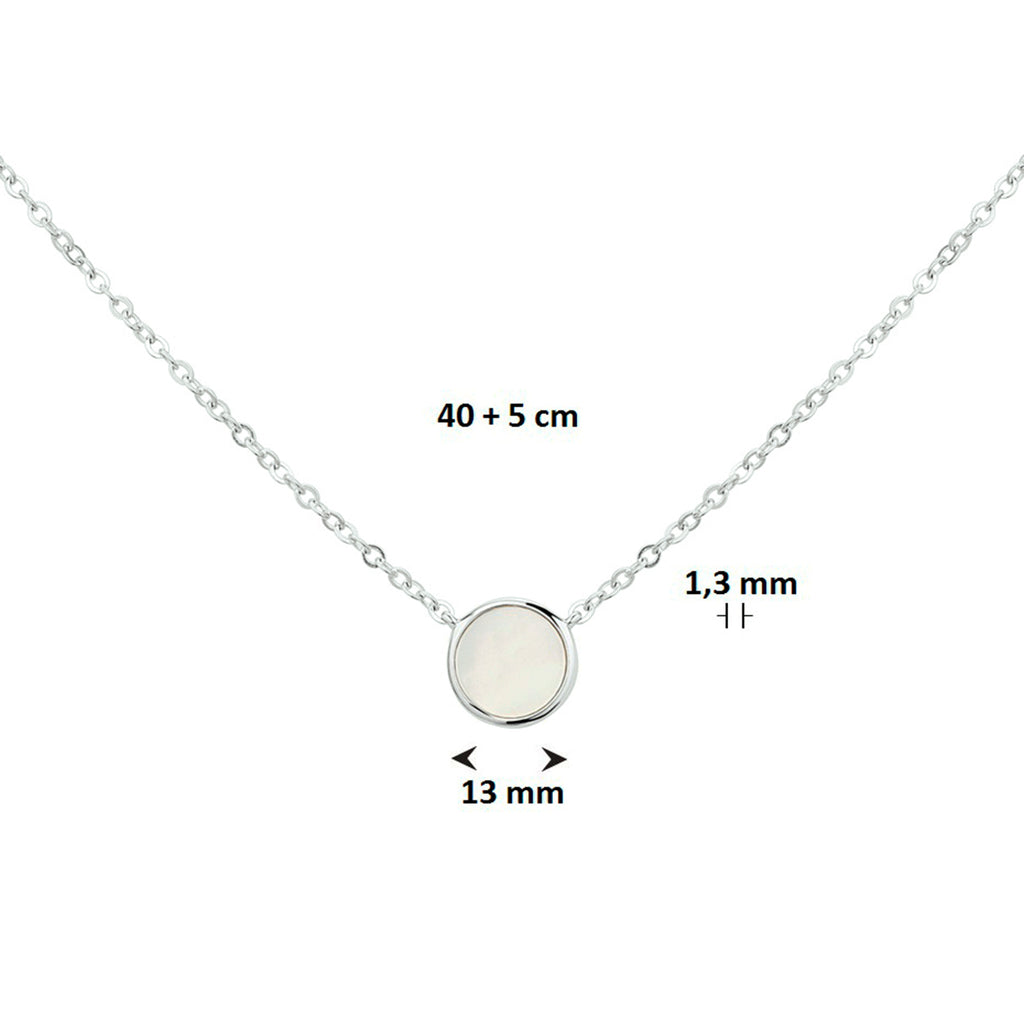 Halskette Perlmutt 42 + 3 cm Silber rhodiniert