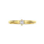 ring lab grown diamant 0.10ct g vs 14K geelgoud