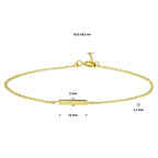Armbandstab 16,5 - 18,5 cm 14K Gelbgold