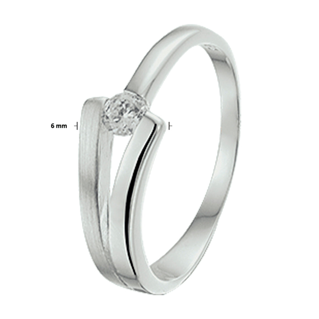 Ring Zirkonia Poly/Silber matt rhodiniert
