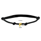 Armband Satin schwarz Buchstabe 13 - 26 cm 14K Gold mit Gummi/Nylon/Leder