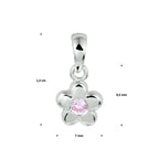 Anhänger Blume rosa Zirkonia Silber rhodiniert