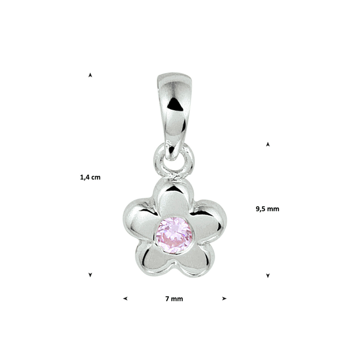 Anhänger Blume rosa Zirkonia Silber rhodiniert