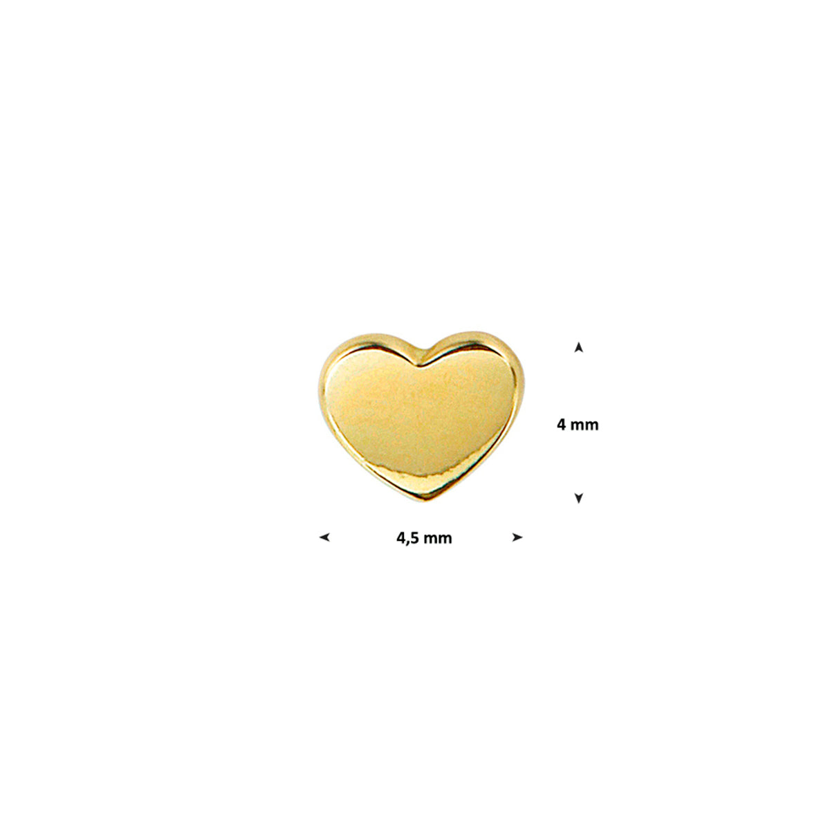 Ohrstecker Herz pro Stück 14K Gelbgold