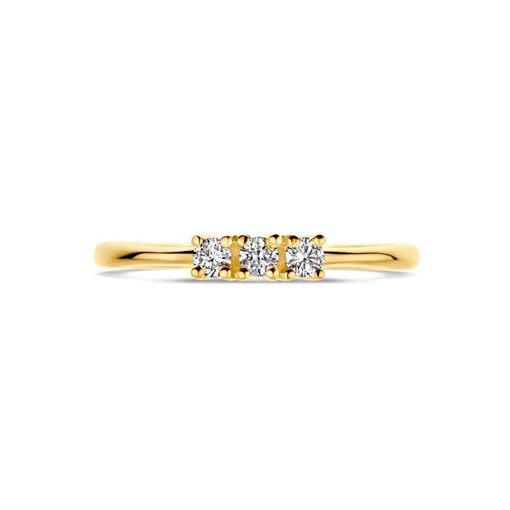 ring diamant 0.12ct h si 18K geelgoud