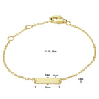 Gravur Armbandplatte 3 mm 11 - 12 - 13 cm 14K Gelbgold