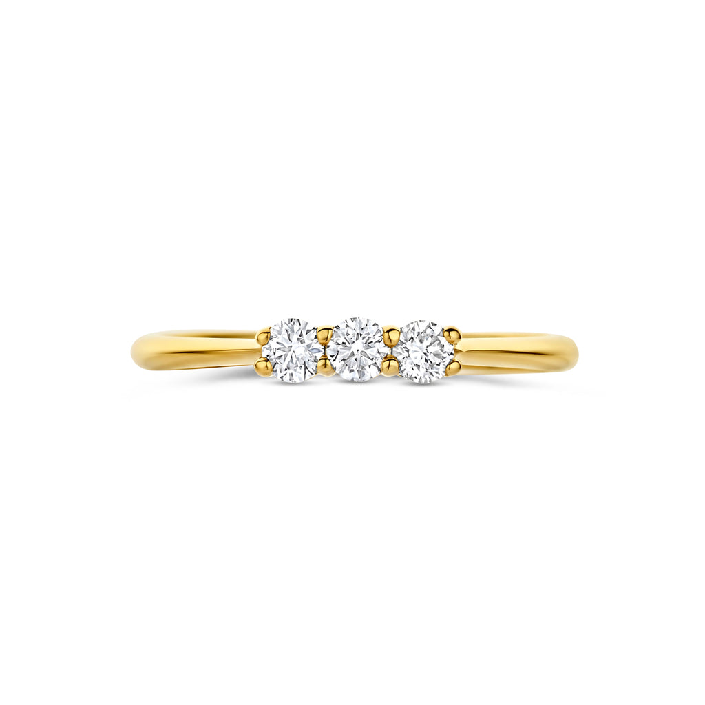 trilogie ring lab grown diamant 0.24ct g vs 14K geelgoud