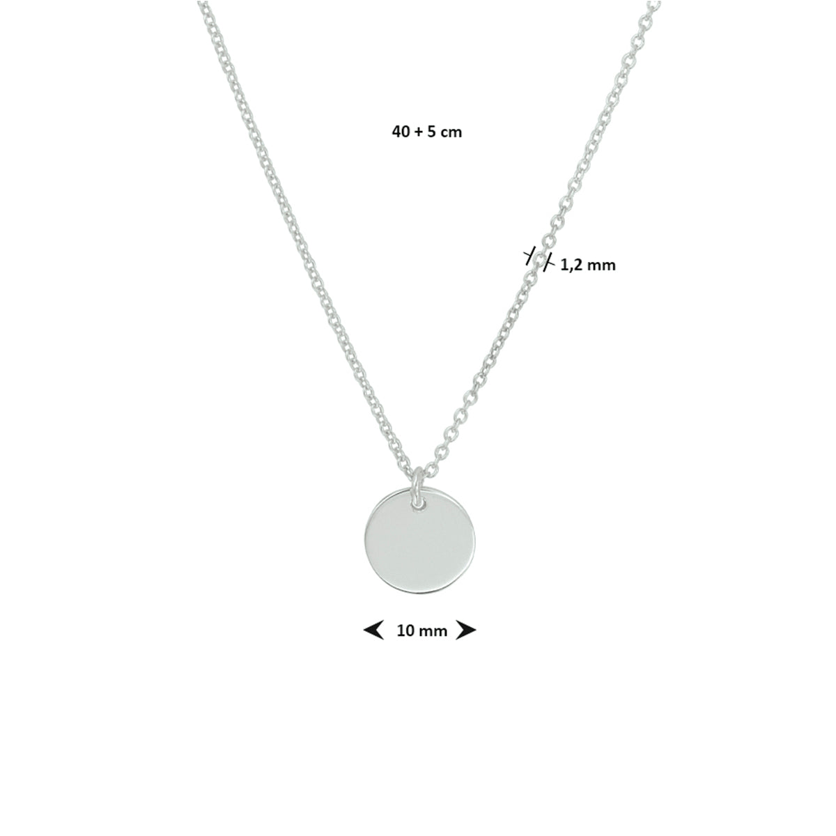 Gravurkette rund 40 + 5 cm Silber rhodiniert