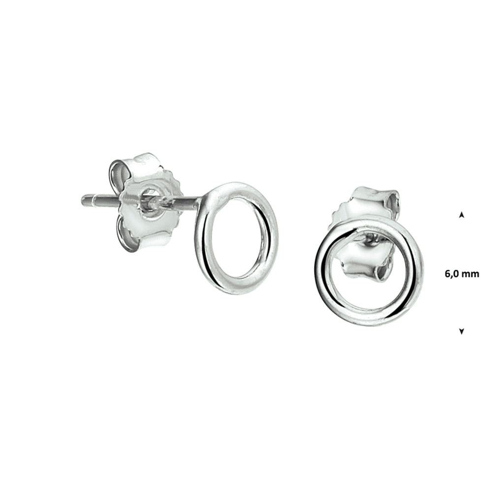 Ohrstecker Kreis Silber rhodiniert