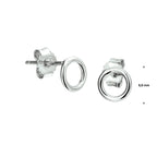 Ohrstecker Kreis Silber rhodiniert