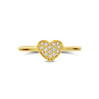 ring hartje diamant 0.10ct h si 14K geelgoud