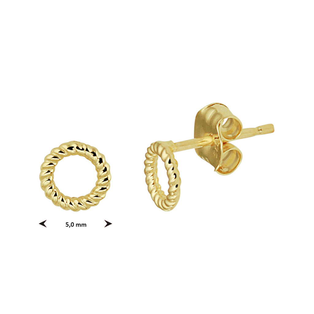 Ohrstecker rund 14K Gelbgold