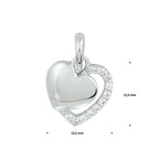 hanger hart zirkonia zilver gerhodineerd