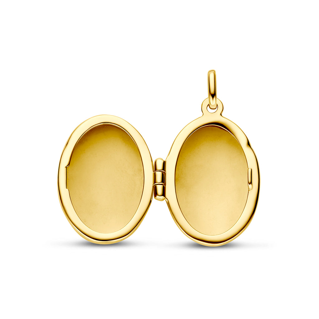 medaillon ovaal gravure 17 mm 14K geelgoud - ovaal