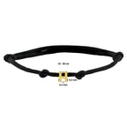 Armband Satin schwarz Buchstabe 13 - 26 cm 14K Gold mit Gummi/Nylon/Leder