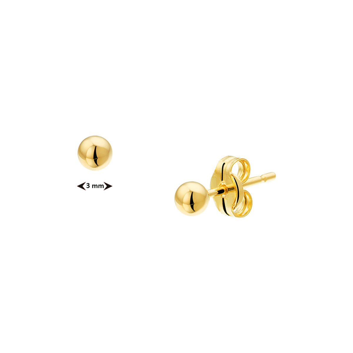 oorknoppen bol 14K geelgoud